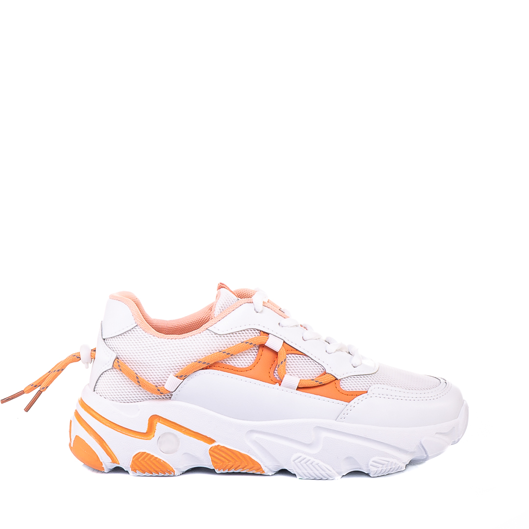 Pantofi sport dama Dazia alb cu portocaliu